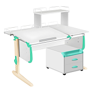 Парта Дэми СУТ-25-04Д1 120 см раздельная с тумбой с приставкой и надстройкой Парта Дэми СУТ-25-04Д1 120 см раздельная с тумбой с приставкой и надстройкой